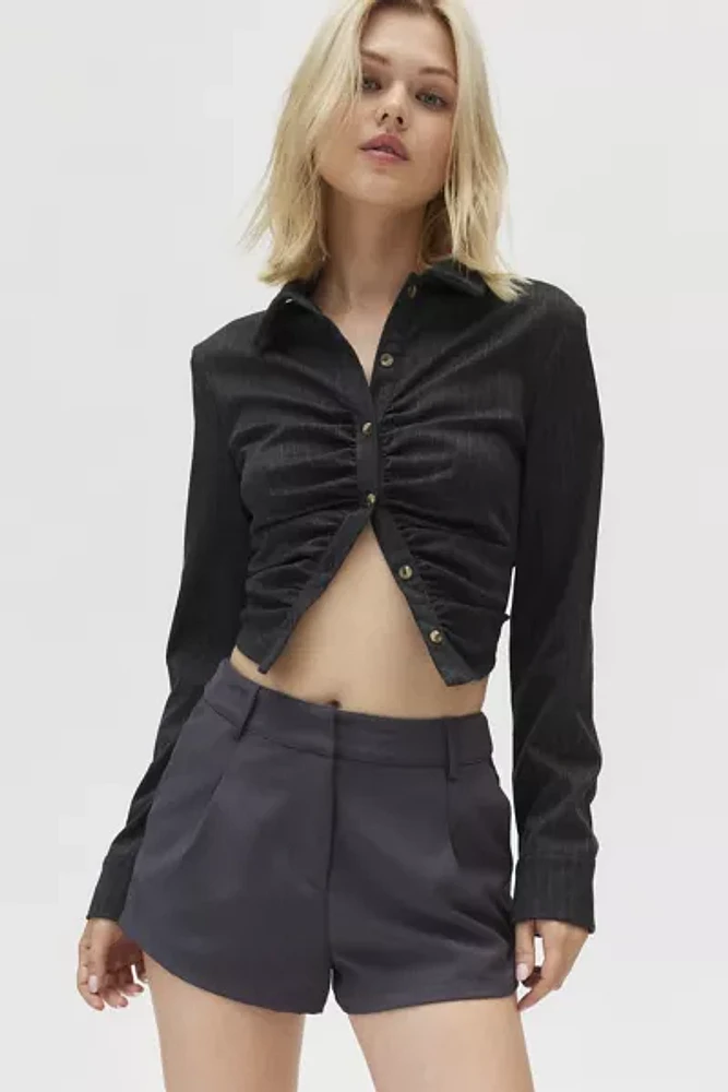 Urban Renewal Remnants Ruched Button-Down Blouse