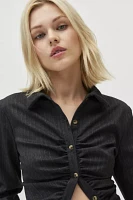 Urban Renewal Remnants Ruched Button-Down Blouse