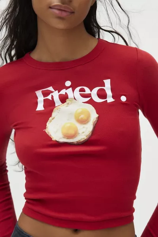 BDG Fried Egg Graphic Too Perfect Long Sleeve Tee