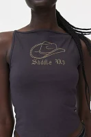 Ecote Romy Saddle Up Embellished Graphic Tank Top