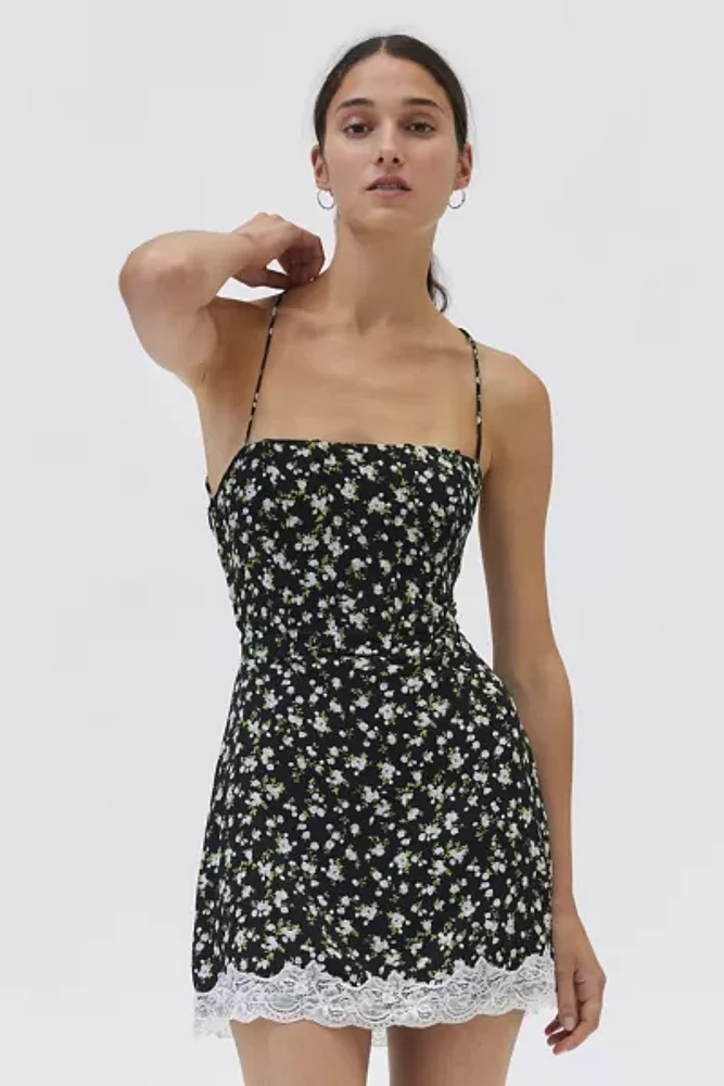 Kiss The Sky Mimi Floral Strappy Open Back Mini Dress