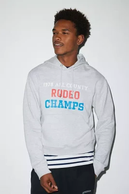 BDG Bonfire Rodeo Champs Graphic Print Cropped Hoodie Sweatshirt