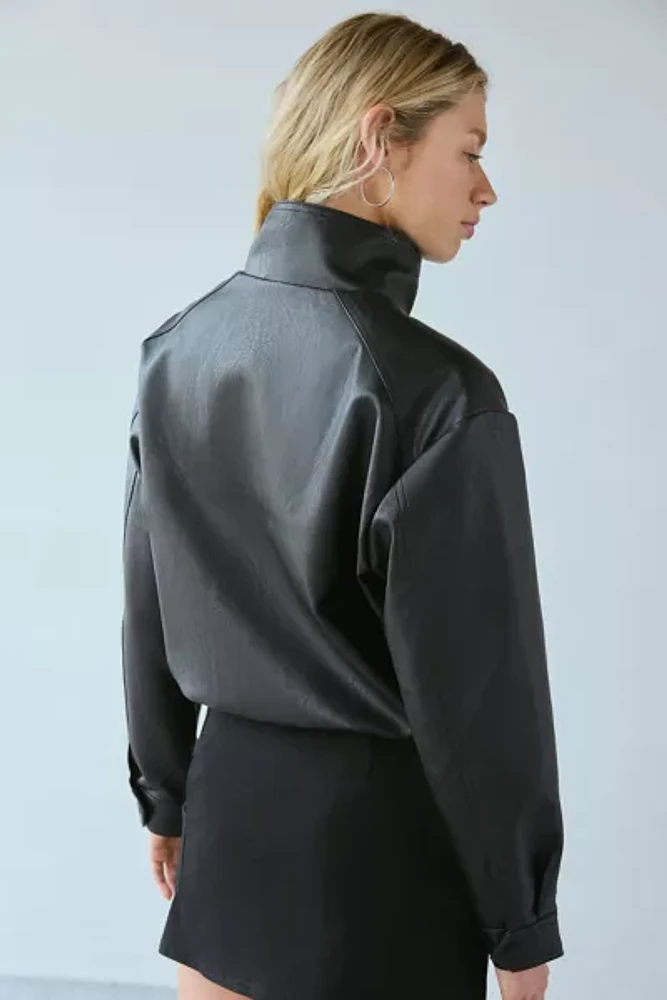 Silence + Noise Chloe Faux Leather Bomber Jacket