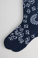 Paisley Bandana Crew Sock