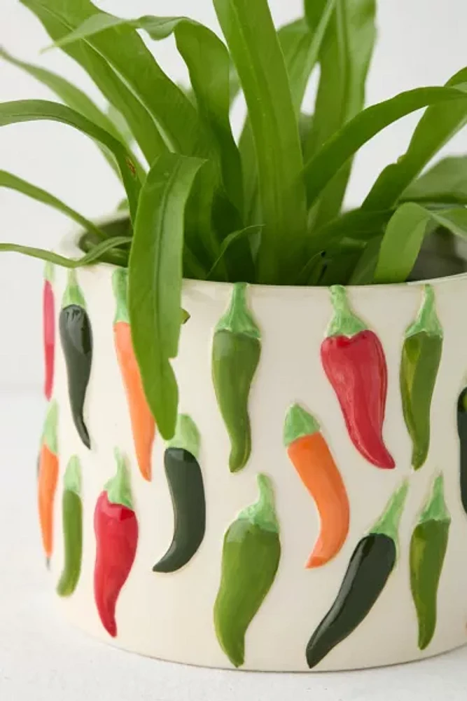Chili Pepper Icon Ceramic Planter