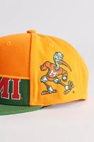 Mitchell & Ness NCAA University Of Miami Half N Half Snapback Hat