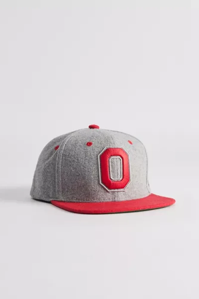 Mitchell & Ness NCAA Ohio State University Melton Patch Snapback Hat