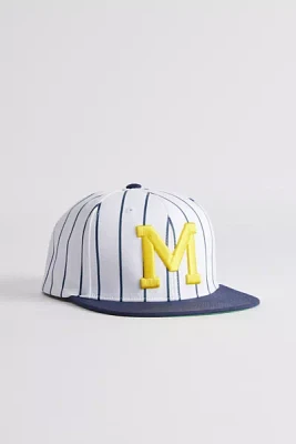 Mitchell & Ness NCAA Michigan Wolverines Retro Pinstripe Snapback Hat