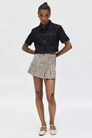 Lioness Halston Short Sleeve Cropped Denim Top