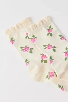 Rosette Print Crew Sock