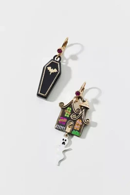 Betsey Johnson Haunted House Coffin Mismatched Earring