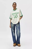 Boston Oversized V-Neck Graphic Tee