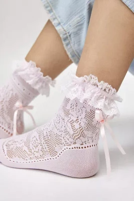 Ruffles & Bows Lace Sock