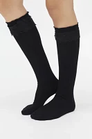 Ruffle Ribbed Knee High Sock