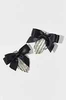 Skeleton Bow Hair Clip Set