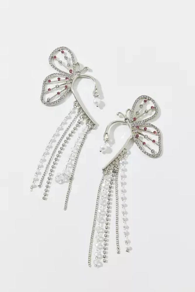 Butterfly Fringe Ear Cuff Set