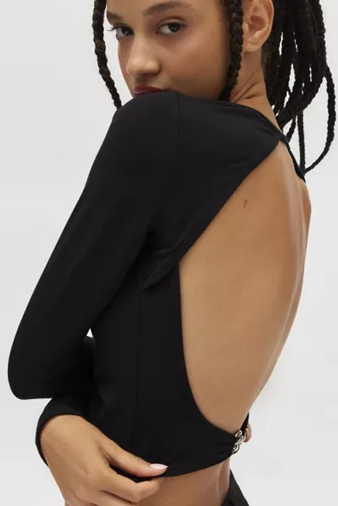 Silence + Noise Kelly Open Back Long Sleeve Top