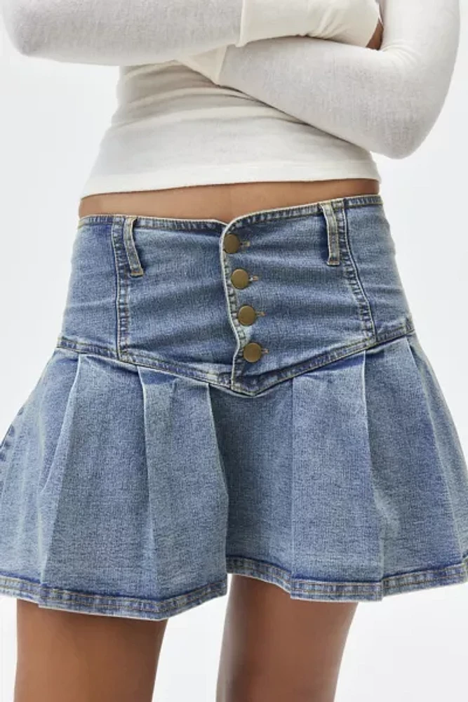 Kimchi Blue Annabeth Drop Waist Denim Mini Skirt