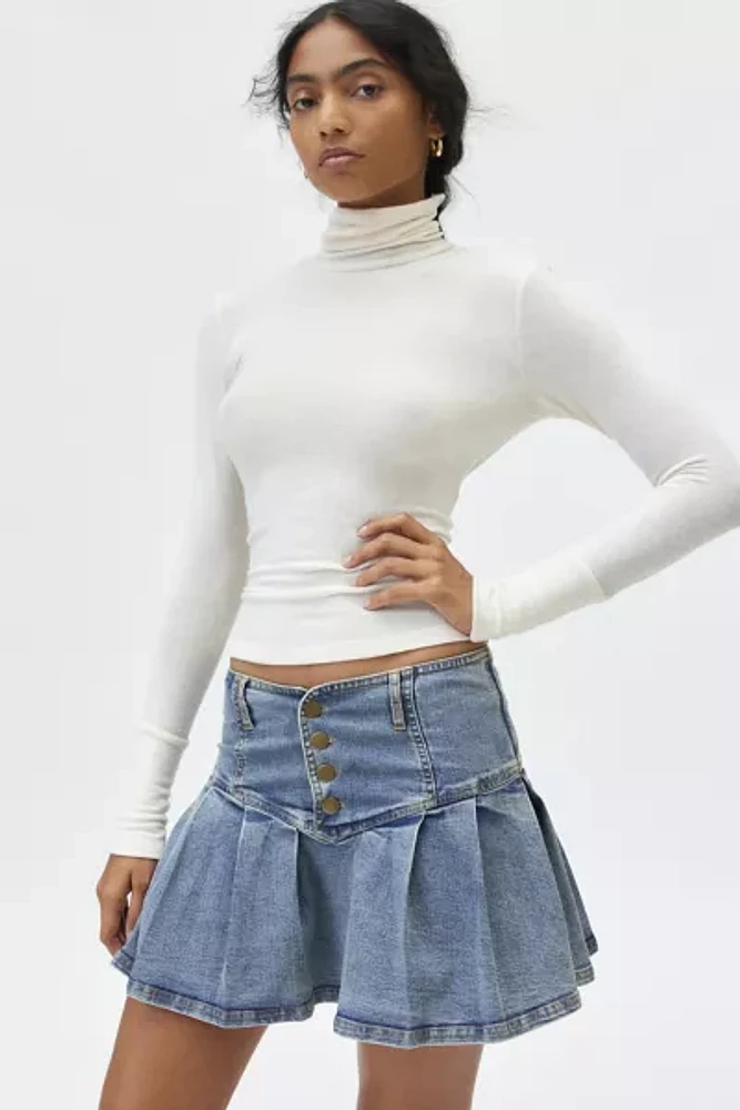 Kimchi Blue Annabeth Drop Waist Denim Mini Skirt