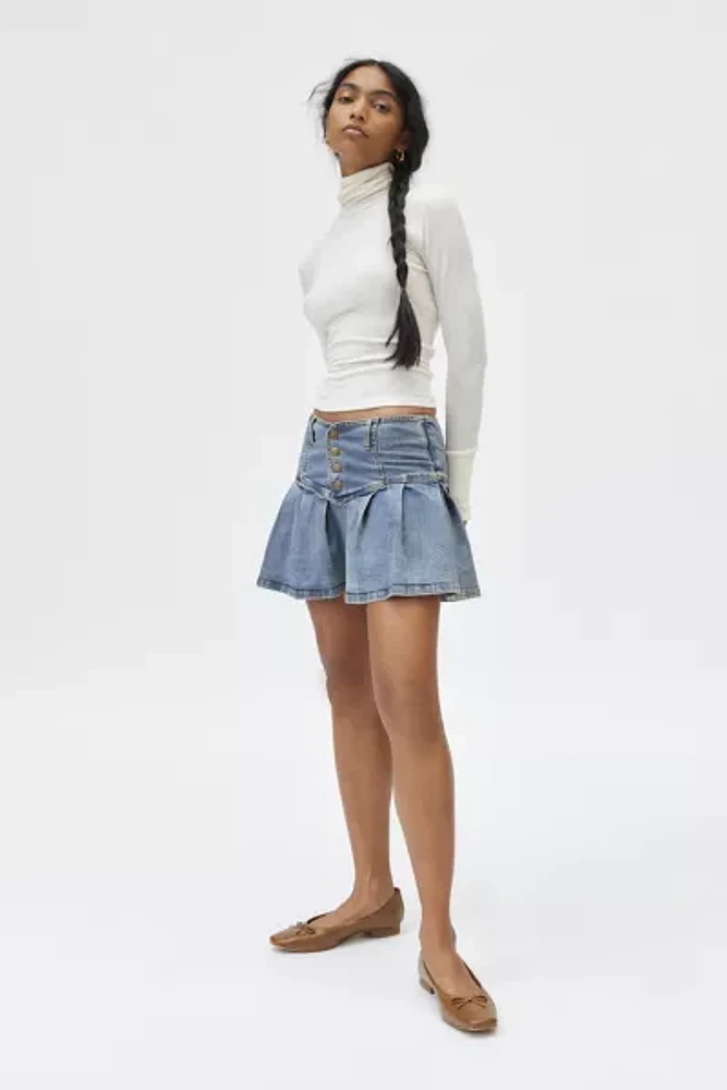 Kimchi Blue Annabeth Drop Waist Denim Mini Skirt