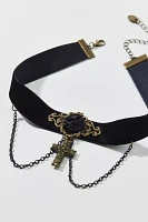 Alice Rosette Cross Choker Necklace