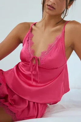 Kat The Label Sorrento Lace Trim Satin Cami