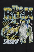 WWE The Rock Graphic Cropped Long Sleeve Tee