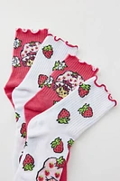 Strawberry Shortcake Lettuce Edge Sock 2-Pack