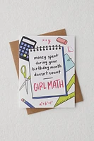 Girl Math Birthday Card