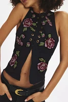 Kimchi Blue Love Letter Floral Embroidered Vest Top