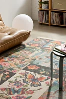 Swan Needlepoint Printed Rug