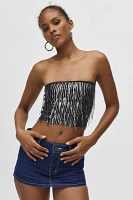 Silence + Noise Mira Fringe Sequin Tube Top