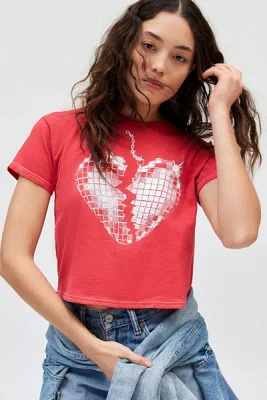 Broken Heart Disco Ball Graphic Slim Tee