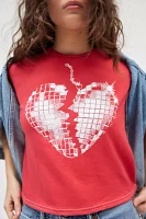 Broken Heart Disco Ball Graphic Slim Tee