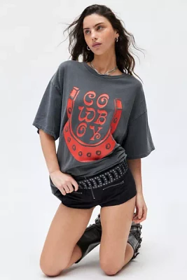 Cowboy Horseshoe Graphic T-Shirt Dress