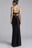 For Love & Lemons Val Heart Cups Slip Maxi Dress