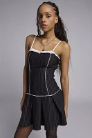 Daisy Street Pinstripe Drop Waist Mini Dress