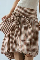 For Love & Lemons Gingerbread Gingham Midi Skirt