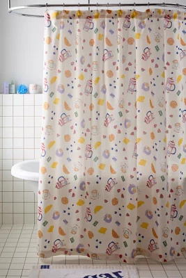 Breakfast Treats Patterned Shower Curtain