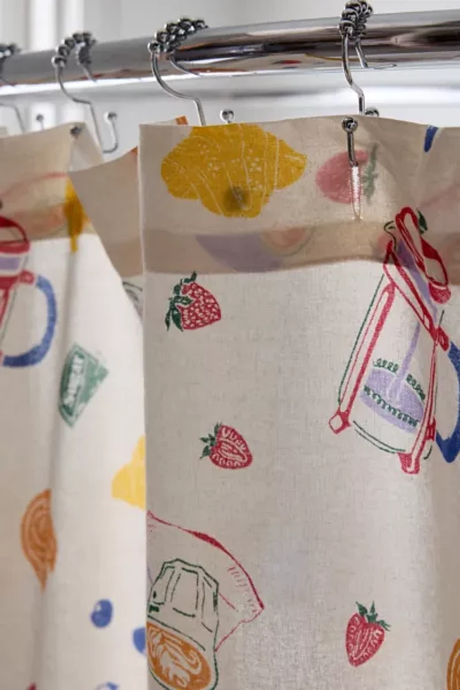 Breakfast Treats Patterned Shower Curtain