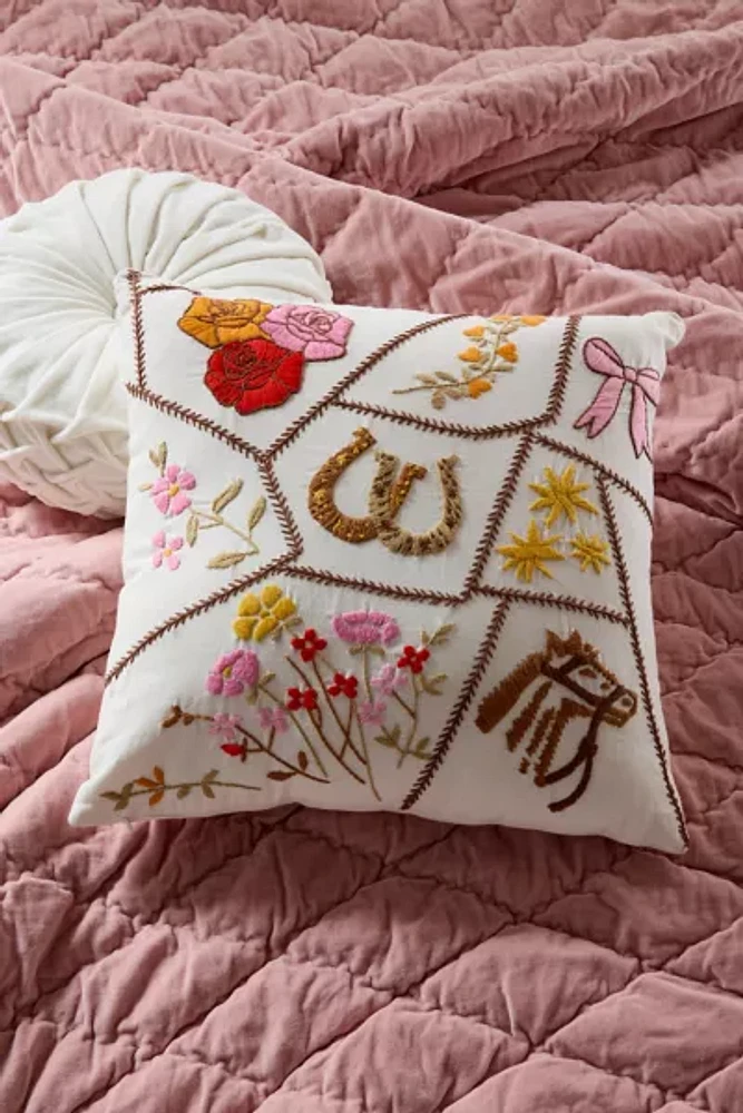 Rodeo Charms Embroidered Throw Pillow