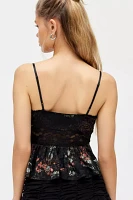 Ecote Elise Jacquard Lace Peplum Cami