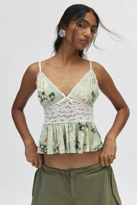 Ecote Elise Jacquard Lace Peplum Cami