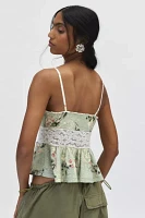 Ecote Elise Jacquard Lace Peplum Cami