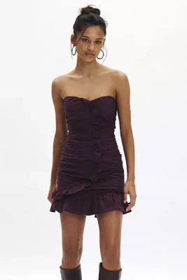 Ecote Camilla Strapless Cascading Ruffle Mini Dress