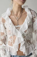 For Love + Lemons Holiday Lace Long Sleeve Blouse