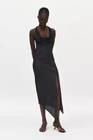 Silence + Noise Sienna Plisse Cowl Neck Halter Midi Dress