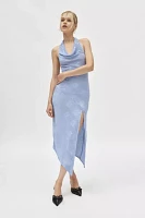 Silence + Noise Sienna Plisse Cowl Neck Halter Midi Dress