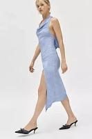 Silence + Noise Sienna Plisse Cowl Neck Halter Midi Dress