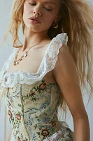 For Love & Lemons Baroque Jacquard Corset Top